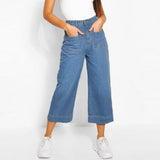bgtle culottes stretchable mid blue short length jeans