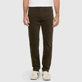 MC regular slim fit stretchable brown soft corduroy chino pant