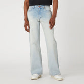 wrnglr loose bootcut light blue sunfade ripped jeans for men