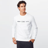 infnity crew neck white sweat shirt for winter