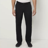st jhn classic straight fit jet black cotton pant for men
