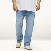 CA plus size straight fit light blue jeans for men