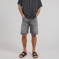 jack & jone baggy fit stretchable grey denim short for men