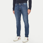 JJ slim fit stretchable mid blue jeans for men
