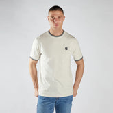 desel crew neck light skin black tipping tee shirt for men