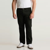 dresmen plus size regular fit comfort stretchable jet black jeans for men