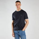 desel crew neck navy blue neck tipping tee shirt for men