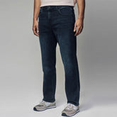 FF Straight fit stretchable deep blue jeans for men