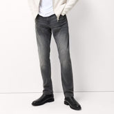 FF slim fit stretchable grey faded jeans for men