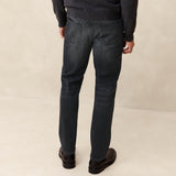 BR straight fit stretchable faded black jeans for men