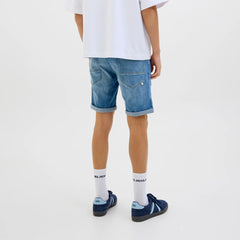 jack & jone regular fit stretchable light blue denim short for men