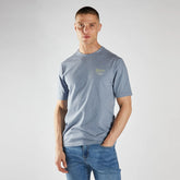 desel crew neck denim blue tee shirt for men