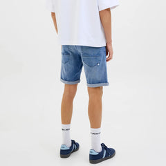 jack & jone regular fit stretchable light blue denim short for men