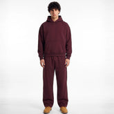 ZR drop shoulder / baggy unisex cotton maroon tracksuit for winter