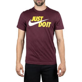 nke crew neck maroon tee shirt for men
