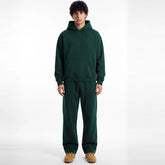 ZR drop shoulder / baggy unisex cotton green tracksuit for winter