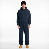ZR drop shoulder / baggy unisex cotton blue tracksuit for winter