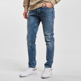 JJ slim fit stretchable stone blue jeans for men