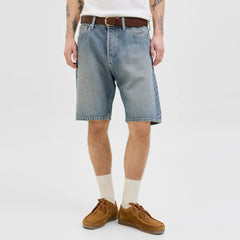 jack & jone baggy fit stretchable denim blue denim short for men