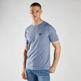 desel crew neck light blue neck tipping tee shirt for men