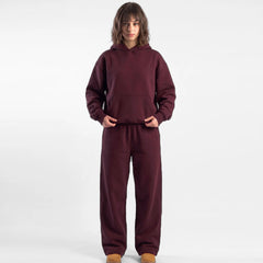 ZR drop shoulder / baggy unisex cotton maroon tracksuit for winter