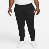 nrth face men slim fit black fleece plus size sweat trouser for winter