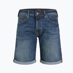 jack & jone regular fit stretchable brownish blue denim short for men