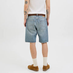 jack & jone baggy fit stretchable denim blue denim short for men