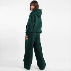 ZR drop shoulder / baggy unisex cotton green tracksuit for winters