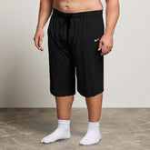 nke plus size men black jersey 3-Quarter Shorts for summer