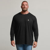 polo crew neck black full sleeve tee shirt for men