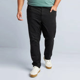 kibi slim fit stretchable black cotton jeans plus size for men