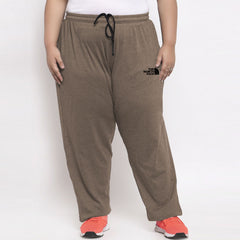 nrth face women straight/loose fit brown plus size terry trouser for summer