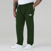 nrth face men straight/loose fit green plus size terry trouser for summer