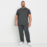 nrt face plus size dark grey summer track suit for men