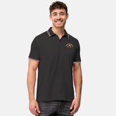 polo regular fit zipper dark grey premium polo for men