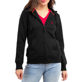 US polo asn zipper black hoodies for women