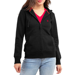 US polo asn zipper black hoodies for women