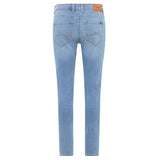 mstang slim fit stretchable light blue blue tapered leg knit denim jeans for men