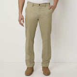 st jhn classic straight fit khaki cotton pant for men