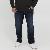 Tu plus size straight fit stretchable dark blue jeans for men