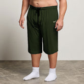 nke plus size men green jersey 3-Quarter Shorts for summer