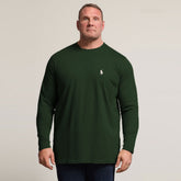 polo crew neck dark green full sleeve tee shirt for men