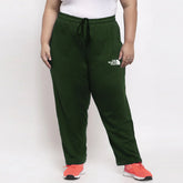 nrth face women straight/loose fit green plus size terry trouser for summer