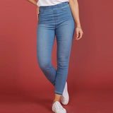 amrcn star skinny fit stretchable pull one sky blue jegging jeans for women