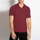 polo rplh regular fit embroidered maroon polo for men