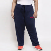 nrth face women straight/loose fit navy blue plus size terry trouser for summer