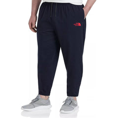 nrth face men slim fit navy blue plus size jersey trouser for summer