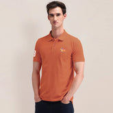 polo regular fit embroidered orange premium polo for men