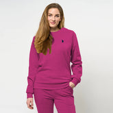 polo asn women crew neck pink shirt for winter